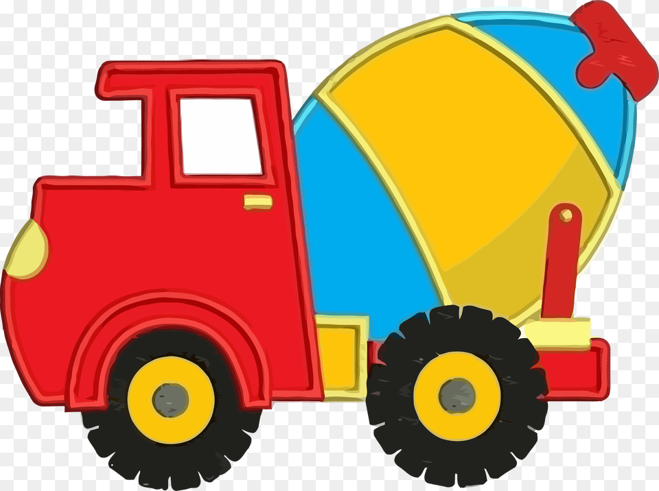 Cement Truck Colorful Clipart Cement Mixer Clip Art, Bulldozer, Machine, Transportation, Vehicle Free Png Download