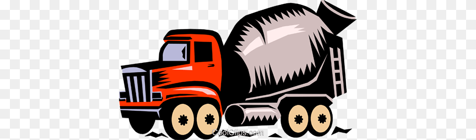 Cement Truck Royalty Free Vector Clip Art Illustration, Vehicle, Transportation, Trailer Truck, Shark Png Image