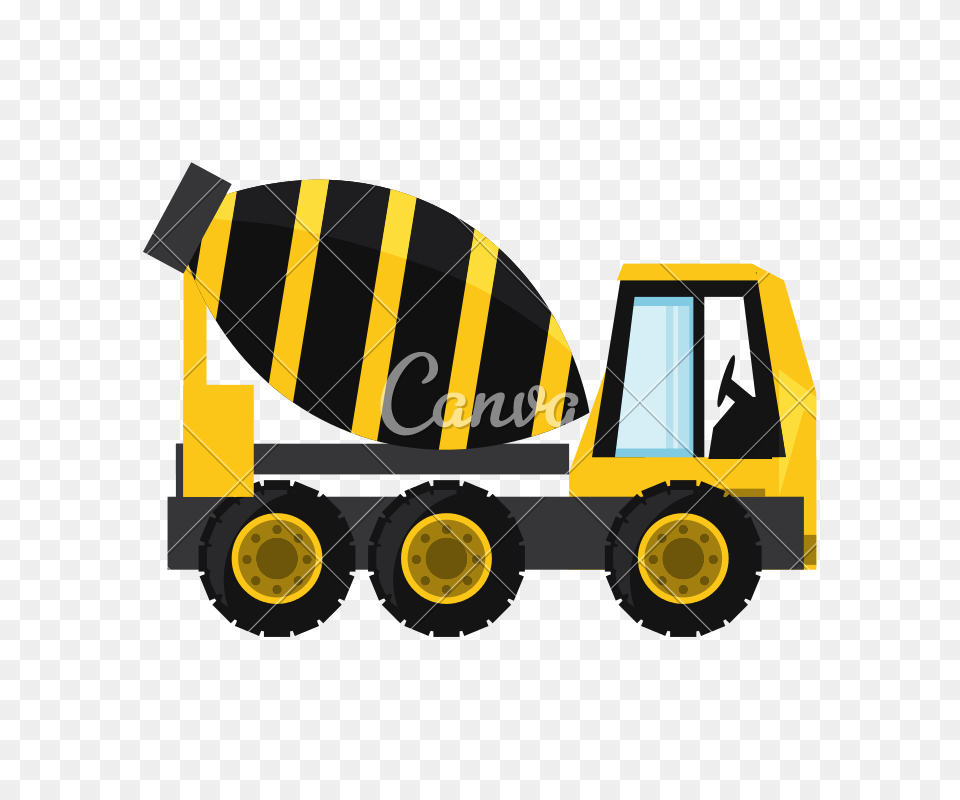 Cement Truck Vector Illustration, Machine, Wheel Png Image