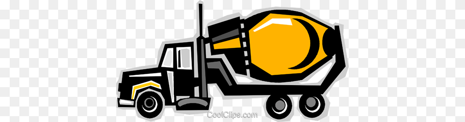 Cement Trucks Royalty Vector Clip Art Illustration, Bulldozer, Machine, Trailer Truck, Transportation Free Transparent Png