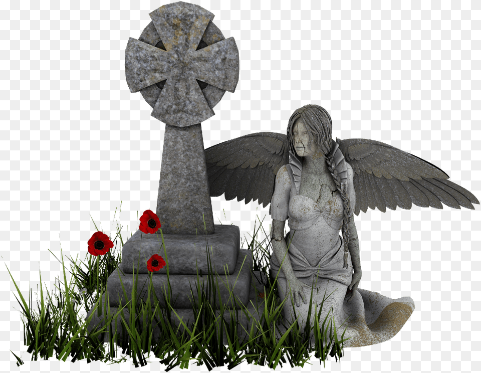 Cemetery Angel, Cross, Symbol, Adult, Wedding Free Transparent Png