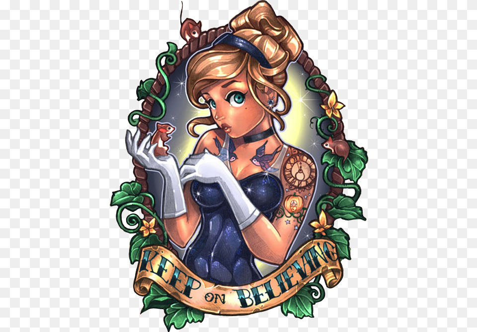 Cenicienta Princesasdisneytatoo Princess Disney Princess Pin Up Girl Tattoo, Book, Comics, Publication, Baby Free Transparent Png