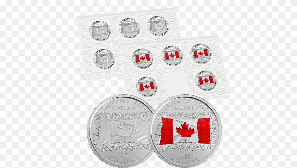 Cent Circulation Coin Pack Piece 25 Cents Canadien Collection, First Aid, Silver, Logo, Money Png Image
