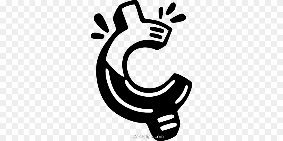 Cent Sign Royalty Vector Clip Art Illustration, Glove, Clothing, Banana, Food Free Png