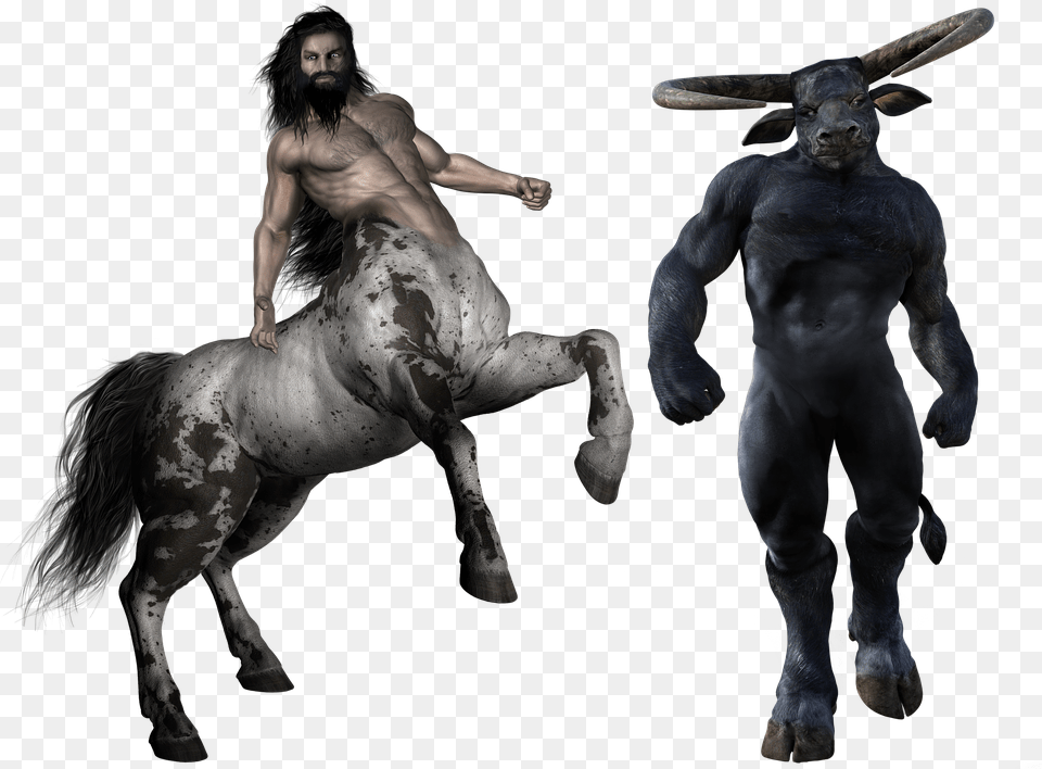 Centaur Minotaur Monster Creature Beast Half Human Minotaur Centaur, Adult, Man, Male, Person Free Png Download