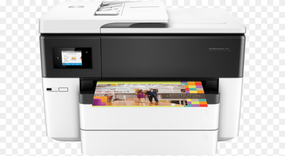 Center Hp Officejet Pro 7740 Wide Format All In One Printer, Hardware, Computer Hardware, Machine, Electronics Png