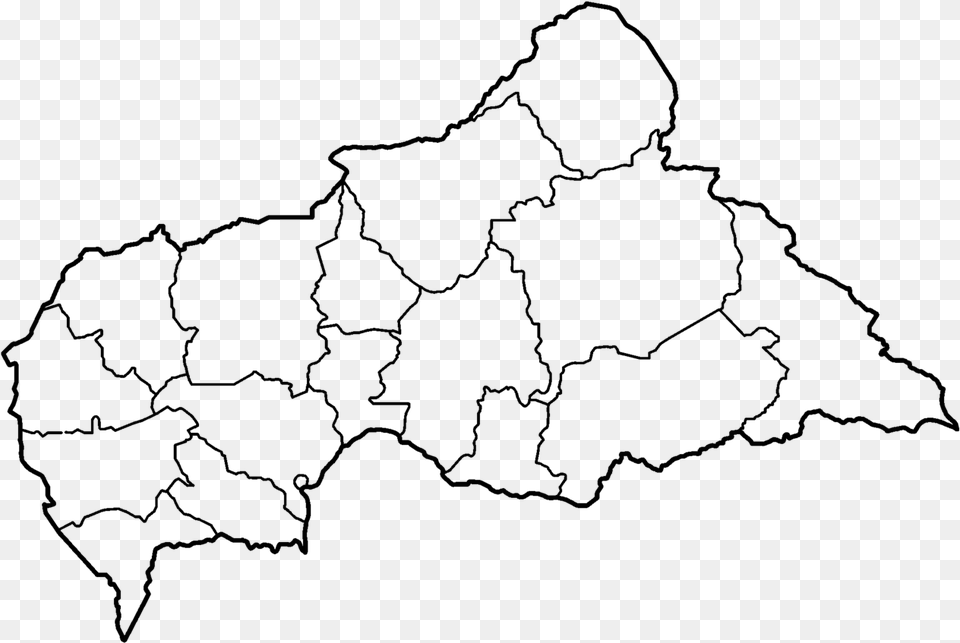 Central African Republic Prefectures Blank Blank Map Of Central Africa, Gray Free Transparent Png