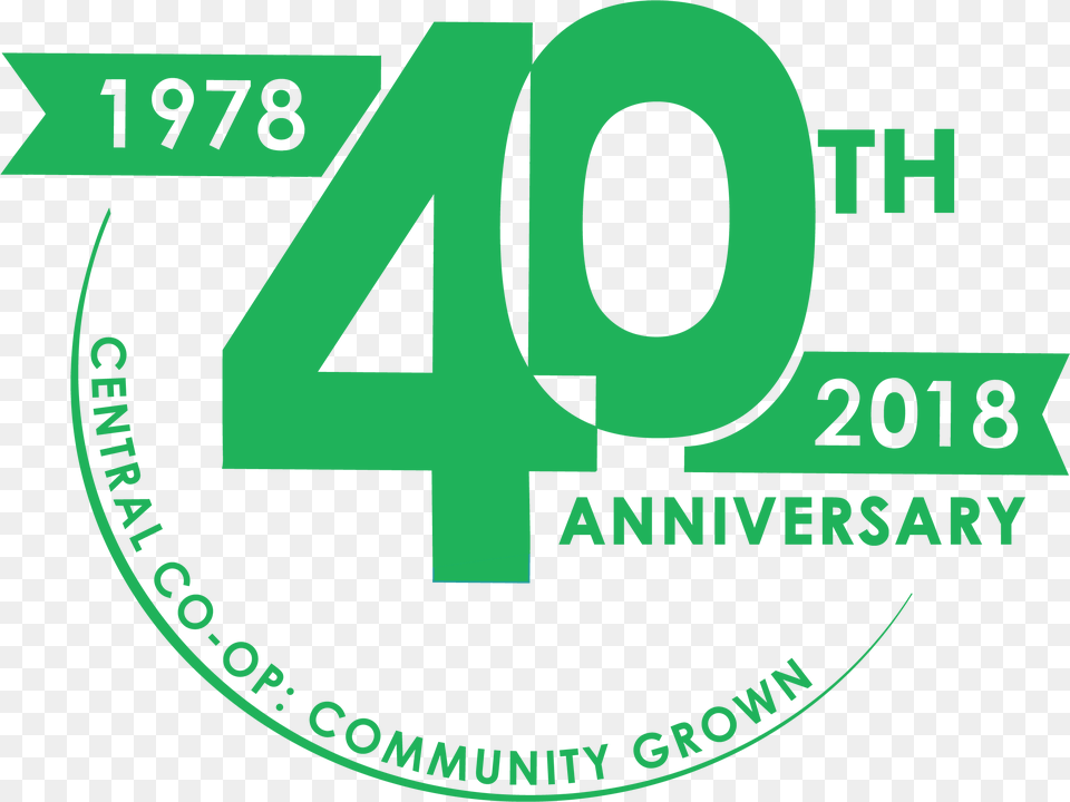 Central Co Op 40th Anniversary Kickoff Central Co Company, Green, Logo, Scoreboard, Text Free Transparent Png