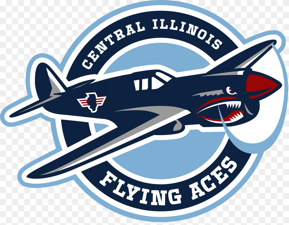 Central Illinois Flying Aces Logo, Aircraft, Airplane, Jet, Transportation Png Image