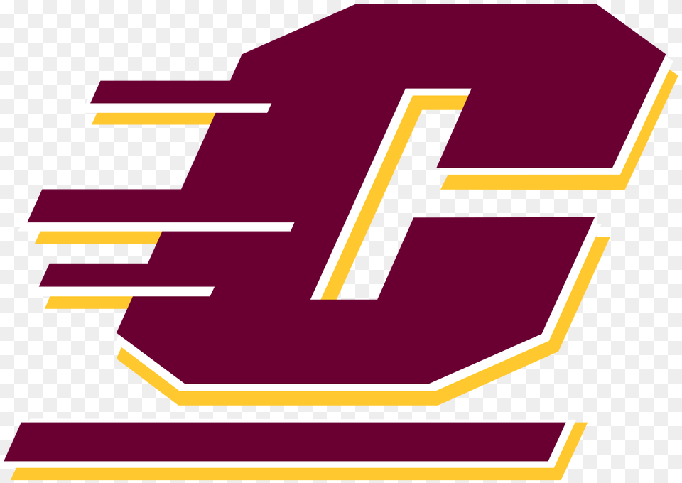 Central Michigan Chippewas Logo, Number, Symbol, Text, Cross Free Png Download