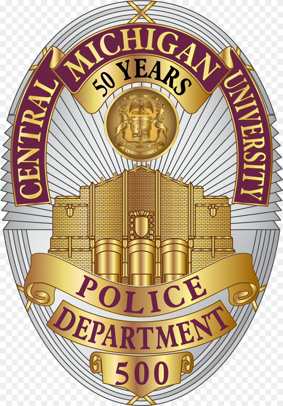 Central Michigan University Police State Football Logos, Badge, Logo, Symbol, Architecture Png Image