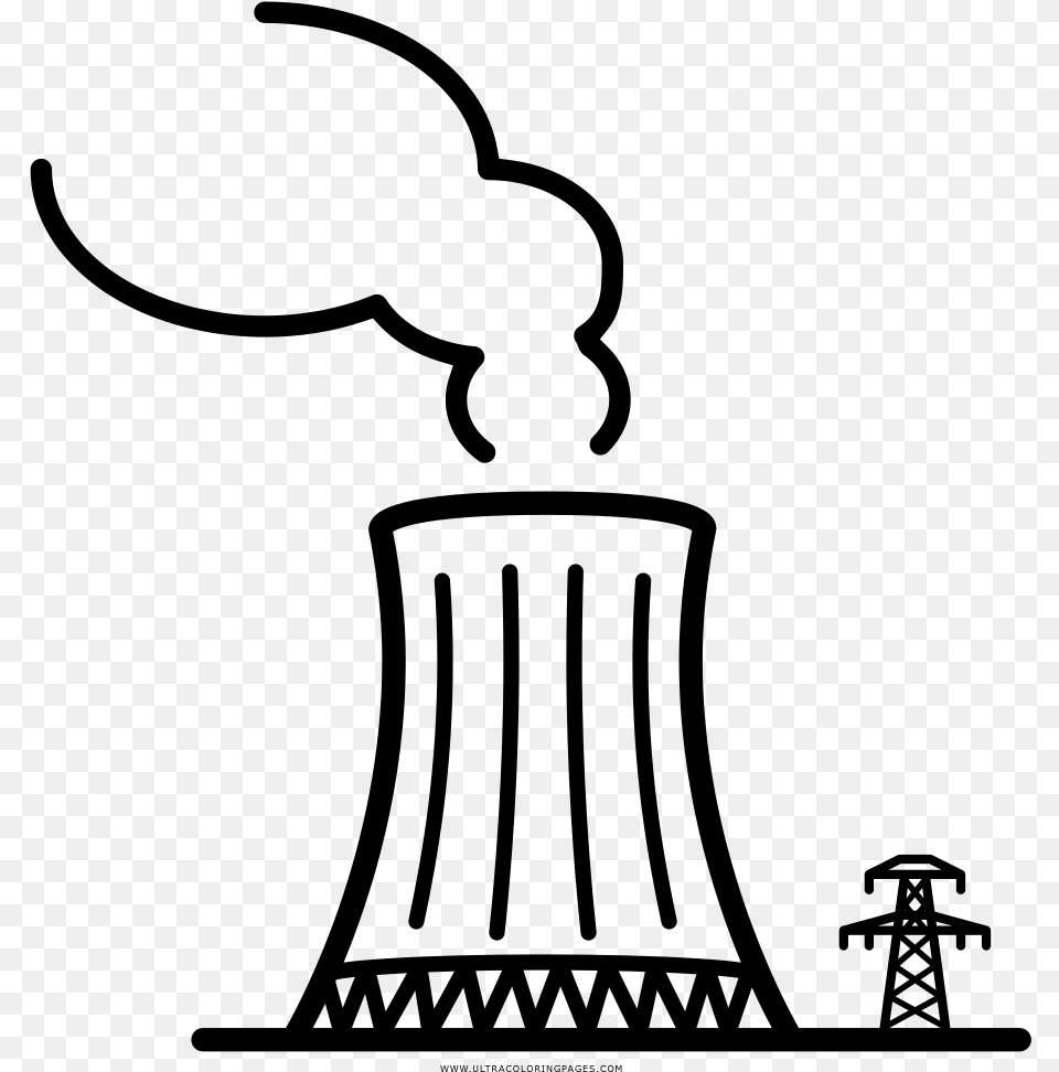Central Nuclear Nuclear Power Plant Icon, Gray Png