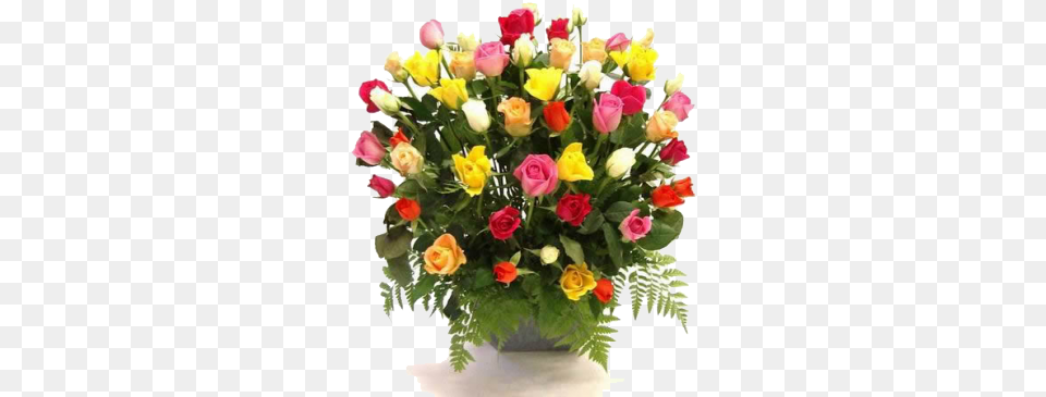 Centro De Rosas Multicolor Que Te Mejores Pronto Con Rosas, Flower, Flower Arrangement, Flower Bouquet, Plant Png Image