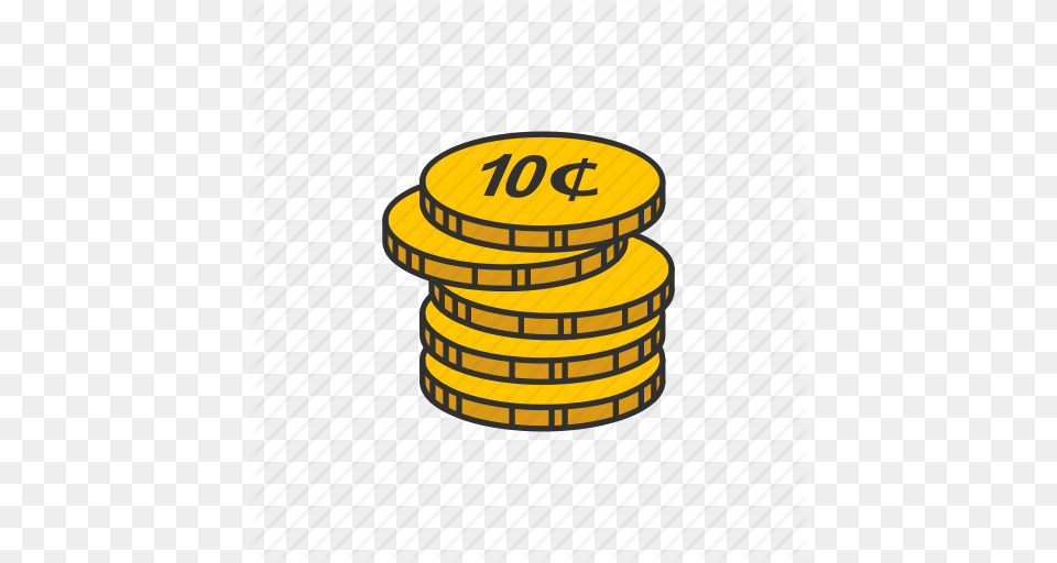 Cents Coins Dime Ten Cents Icon, Logo Free Png