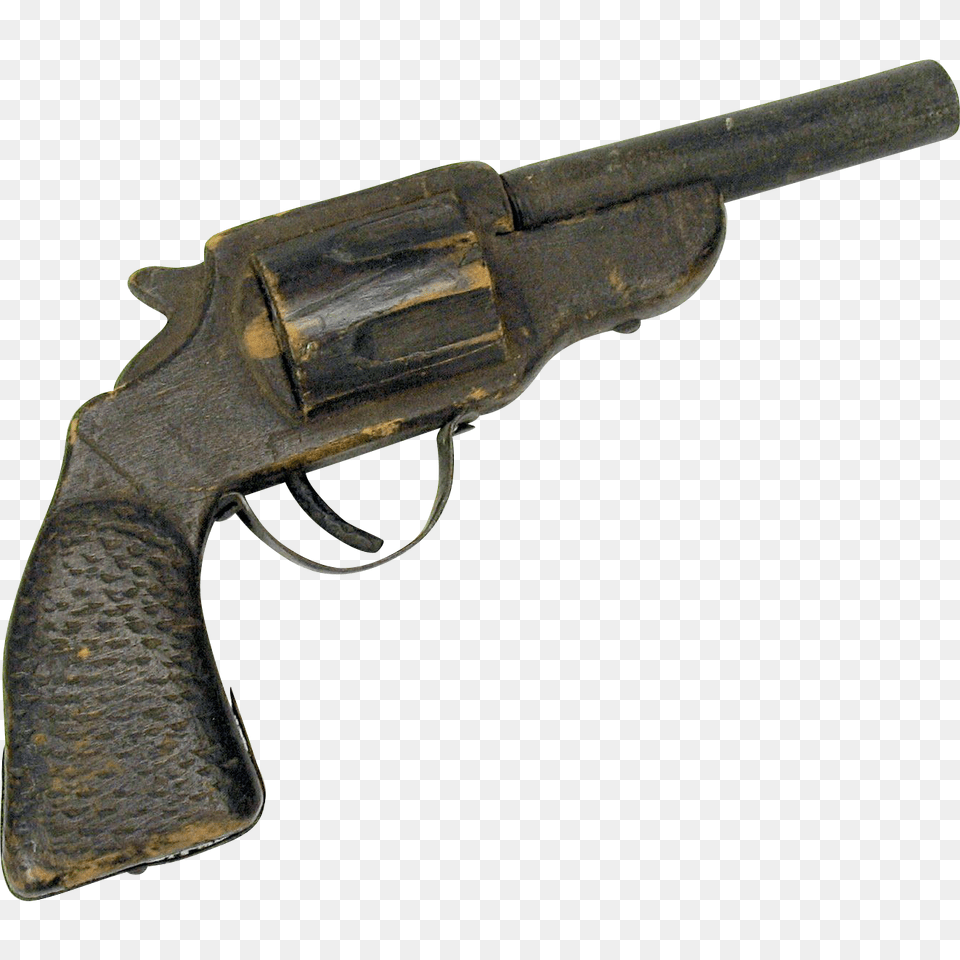 Century American Folk Art Hand Gun Life Sized Made Of Wood, Firearm, Handgun, Weapon Png