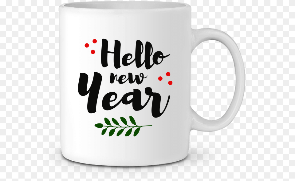 Ceramic Mug Hello New Year By Tunetoo Mug, Cup, Beverage, Coffee, Coffee Cup Free Transparent Png