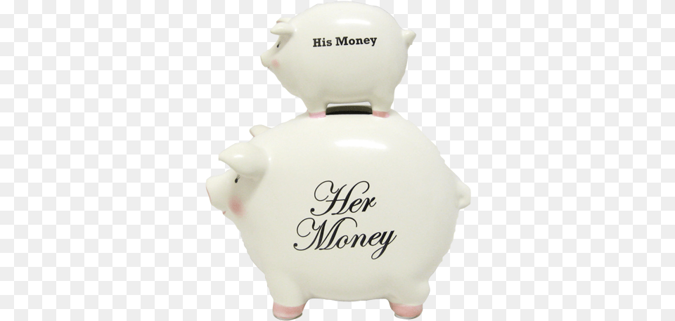 Ceramic Quothis Money Amp Her Moneyquot Piggy Bank 8quoth 2 Pc Merry Christmas Pillow Case, Piggy Bank, Baby, Person Free Transparent Png