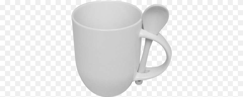 Ceramic Spoon Mug Mug, Cup, Cutlery, Beverage, Coffee Png