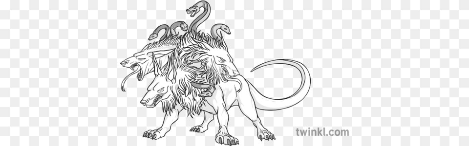 Cerberus Black And White 1 Illustration Twinkl Cerberus Black And White Png