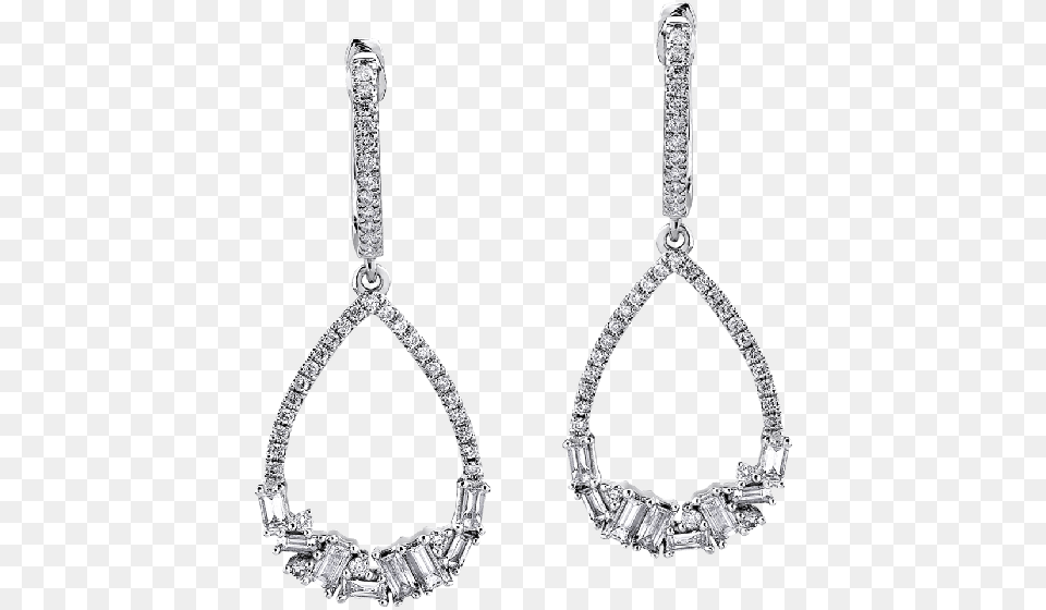 Cercei Cu Diamante Rotunde Si Bagheta Earrings, Accessories, Diamond, Earring, Gemstone Free Transparent Png