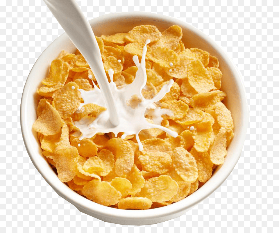 Cereal And Milk Bowl Of Cornflakes, Cereal Bowl, Food Free Transparent Png
