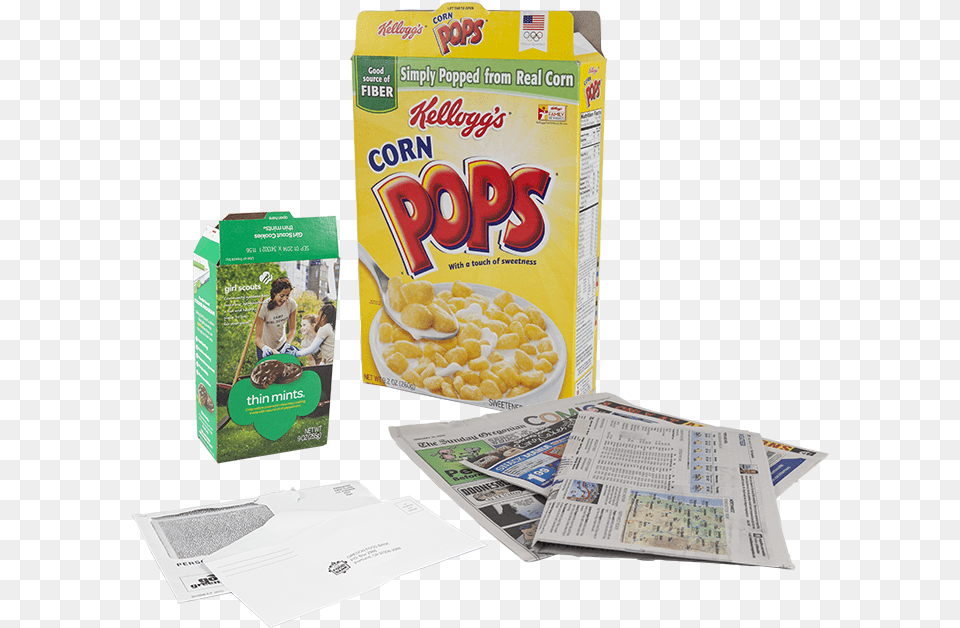 Cereal Box And Newspaper Snack, Food, Advertisement, Person, Poster Free Png
