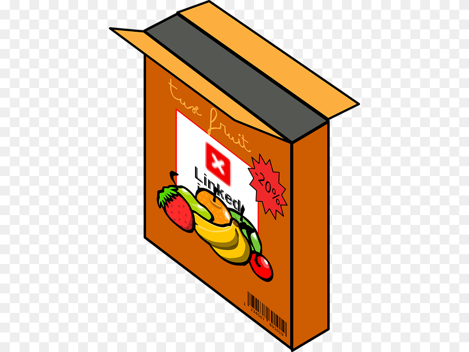 Cereal Box Bananas Strawberries Grocery Groceries Cereal Box Clip Art, Food, Produce, Plant, Fruit Free Png