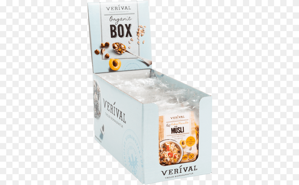 Cereal Box Coconut Apricot Muesli 12x 40g Cereal Box, Cutlery, Spoon, Food, Produce Png