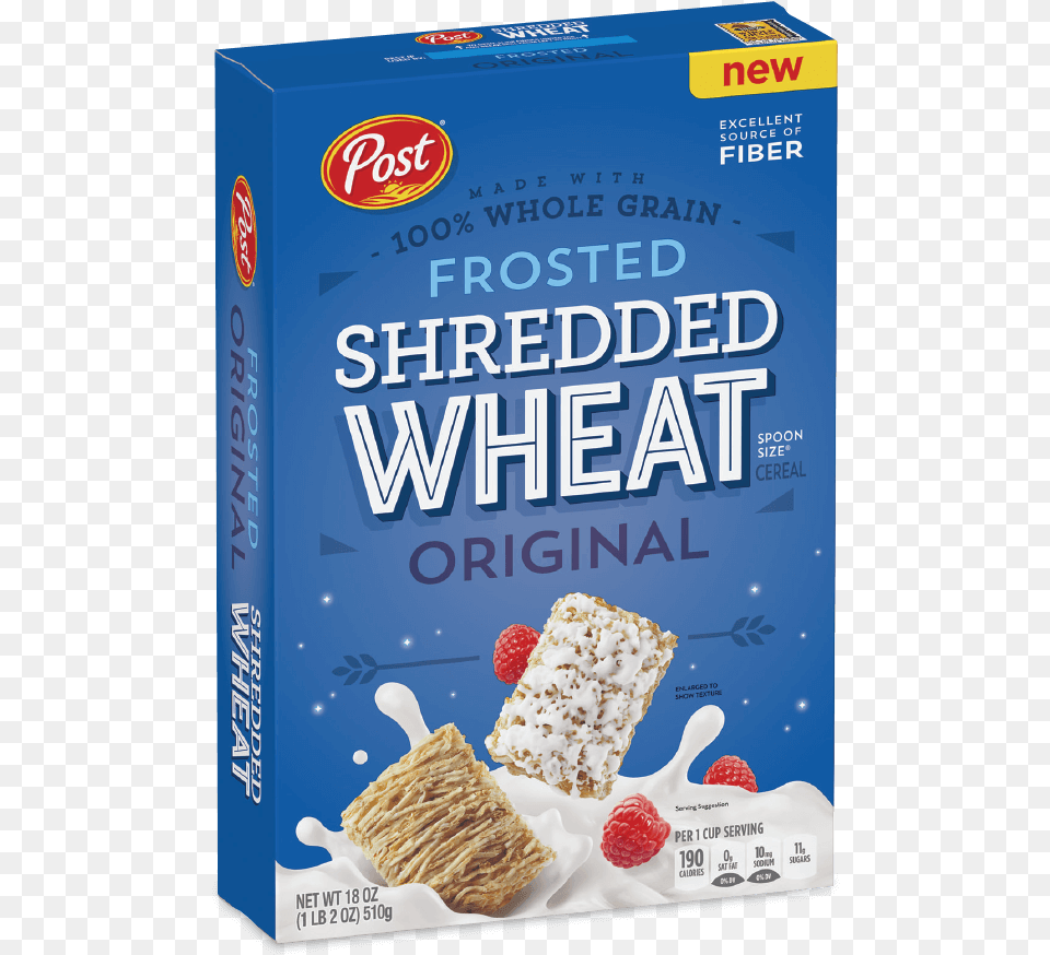 Cereal Box Frosted Shredded Wheat Cereal, Bread, Cracker, Food, Berry Free Png Download