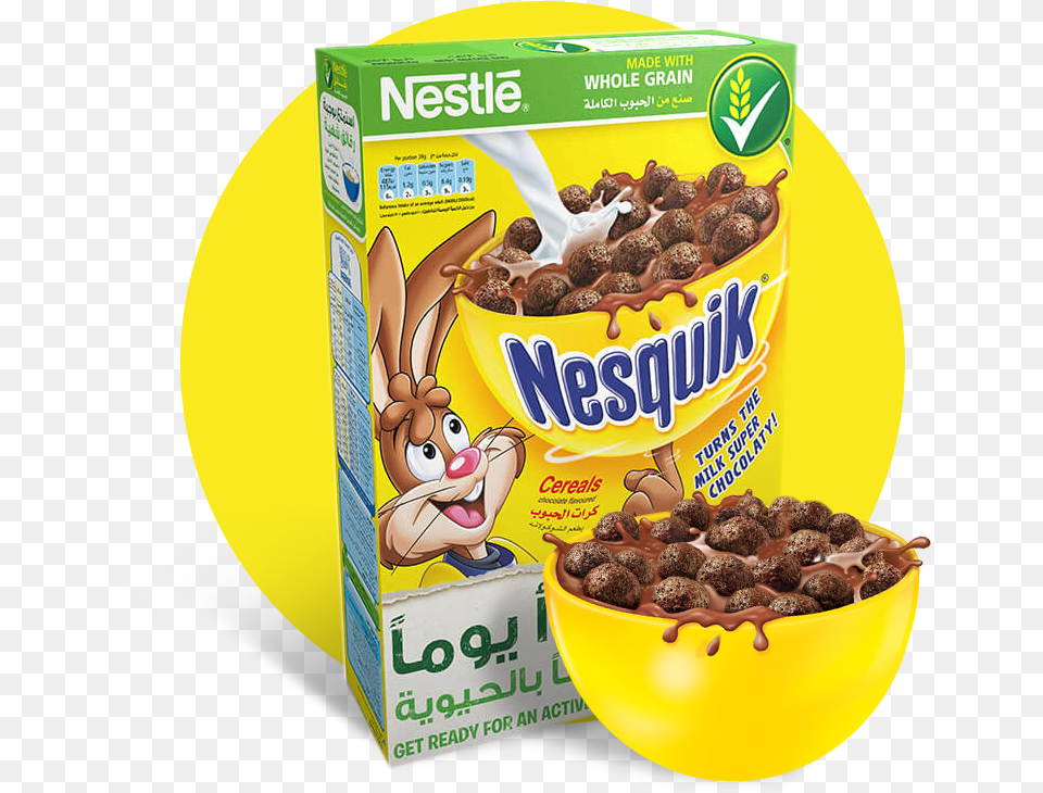 Cereal Whole Grain Nesquik Nestle 375gm Nesquik, Food, Bowl, Snack Free Transparent Png