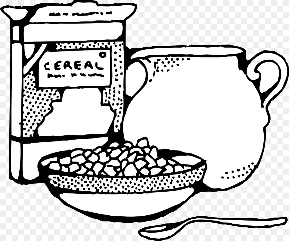 Cereals Clipart Black And White, Bowl, Jar Png