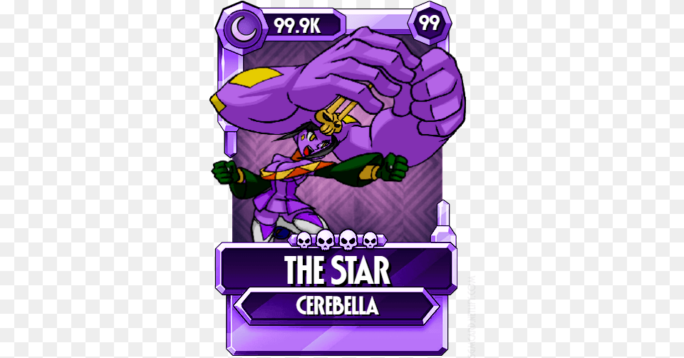 Cerebella As Star Platinum From Jotaro Big Band Skullgirls, Book, Comics, Publication, Purple Free Transparent Png