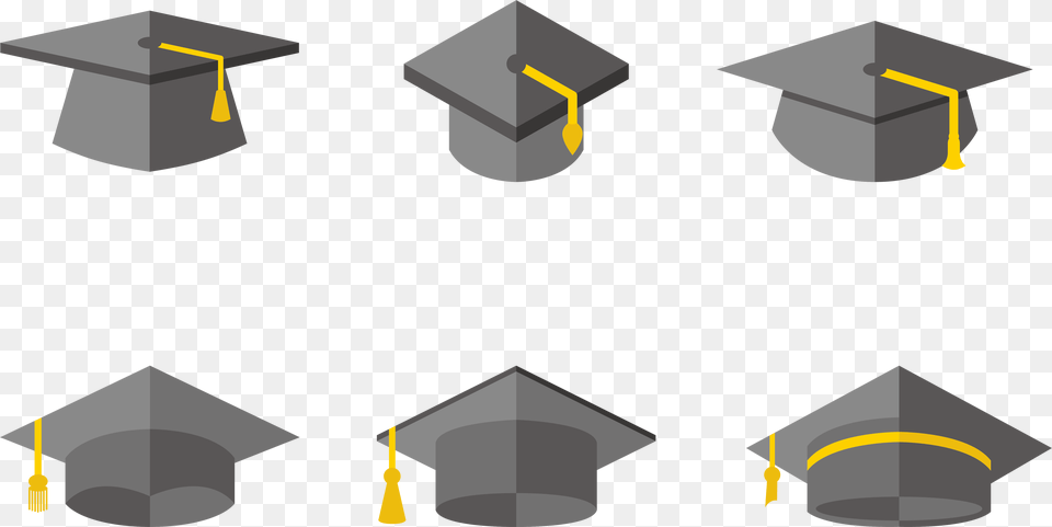 Ceremony Simple Black Cap Bachelor Of Design Graduation Hat Flat Vector, People, Person Free Png Download