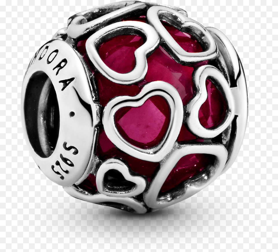 Cerise Pink Heart Pattern Charm Pandora Hk Pink Heart Ball Pandora Charm, Accessories, Sphere, Soccer Ball, Soccer Free Png Download
