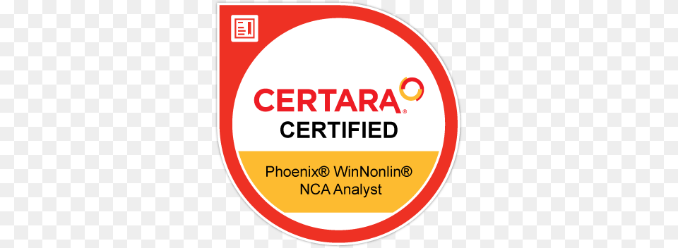 Certara Certified Nca Analyst Using Phoenix Winnonlin Certara, Sticker, Disk, Sign, Symbol Free Png Download