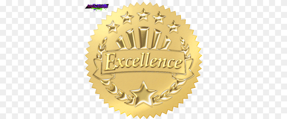 Certificate Gold Seal Psd Download Trend Enterprises Award Excellence Award, Badge, Symbol, Logo, Food Png
