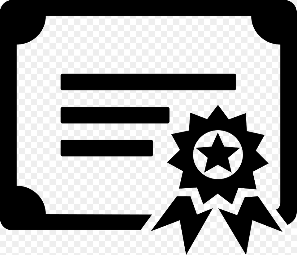 Certificate Icon Icono Tecnologia De La Informacin, Stencil, Symbol, Star Symbol Png