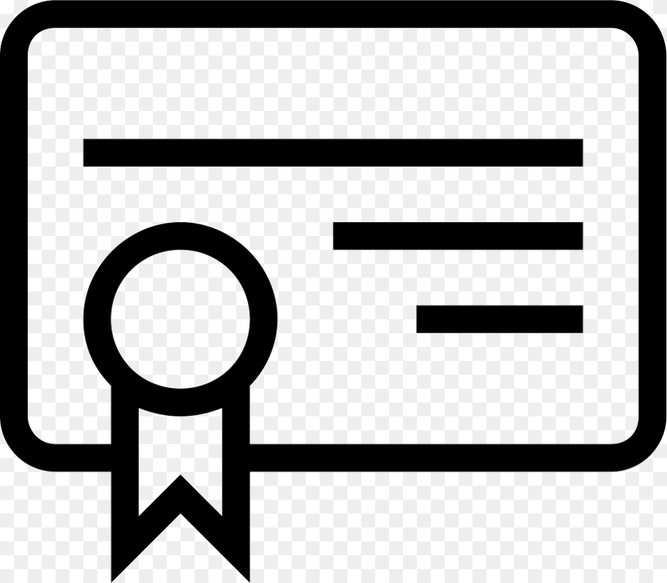 Certificate Of Education Outlined Symbol Comments Certificate Icon Svg, Mailbox, Text, Stencil Free Png