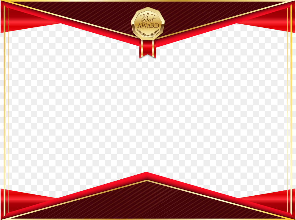 Certificate Transparent Certificate Border With Ribbon, Gold, Logo, Blackboard Free Png Download