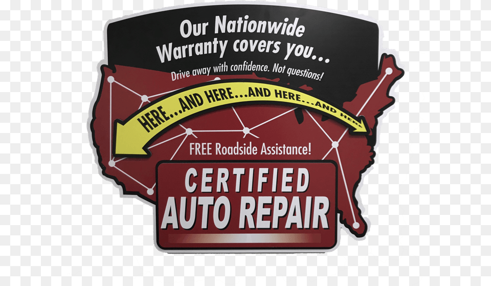 Certified Auto National Warranty Sign Automobile Repair Shop, Advertisement, Poster, Architecture, Building Free Transparent Png