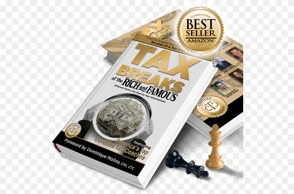 Certified Tax Coaches Share Dozens Of Tax Breaks Believed Money On A Silver Platter, Advertisement, Poster, Book, Publication Png Image