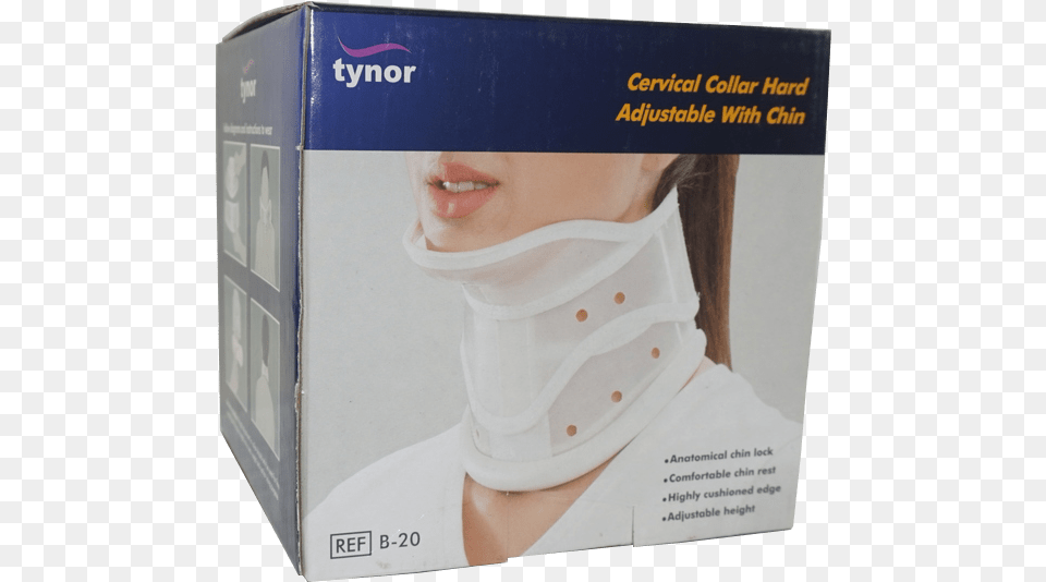 Cervical Collar Hard With Chin L Publication, Brace, Person, Body Part, Face Free Png Download
