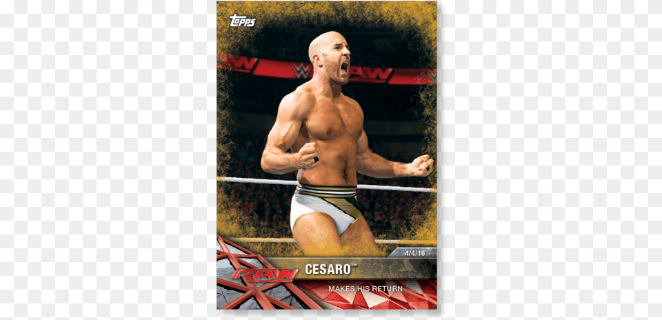 Cesaro 2017 Wwe Road To Wrestlemania Base Cards Poster Cesaro, Hand, Person, Body Part, Finger Free Png Download