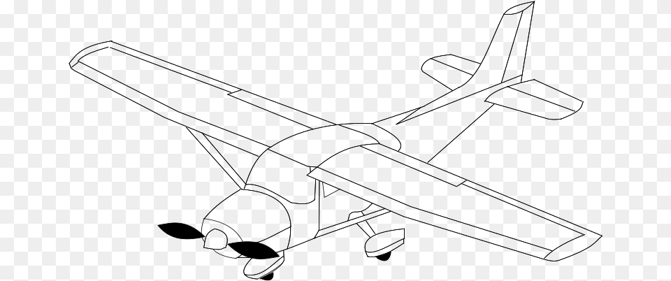 Cessna Drawing Outline Draw A Airplane With A Banner, Gray Png Image