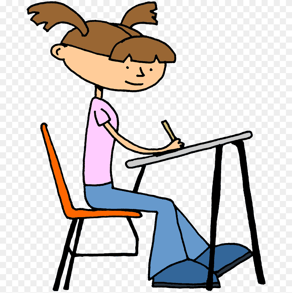 Cest Une Eleve Vocab De La Salle De Classe School, Sitting, Reading, Person, Chair Free Png Download