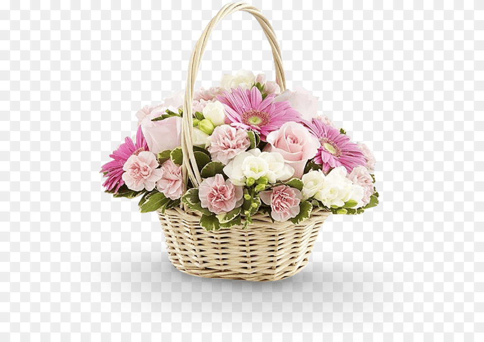 Cesto De Flores Santa Ginebra Basket Bouquet Of Flowers, Flower Arrangement, Plant, Flower, Flower Bouquet Free Png Download