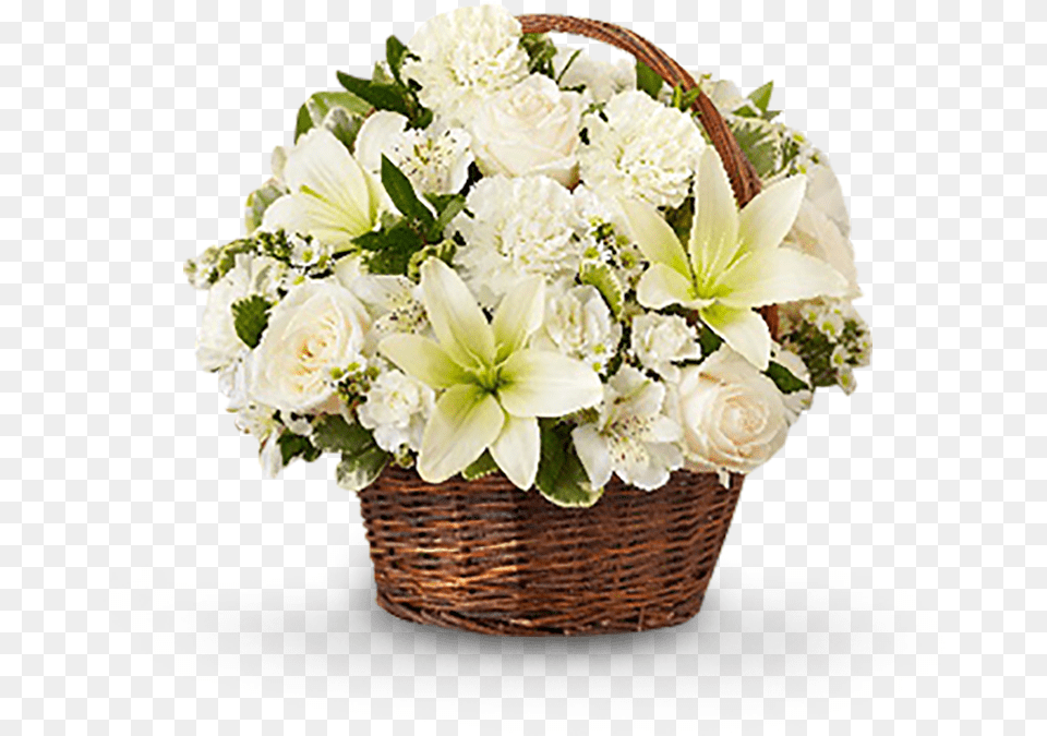 Cesto De Flores Santa Mariana Small Funeral Flower Basket, Flower Arrangement, Flower Bouquet, Plant Png