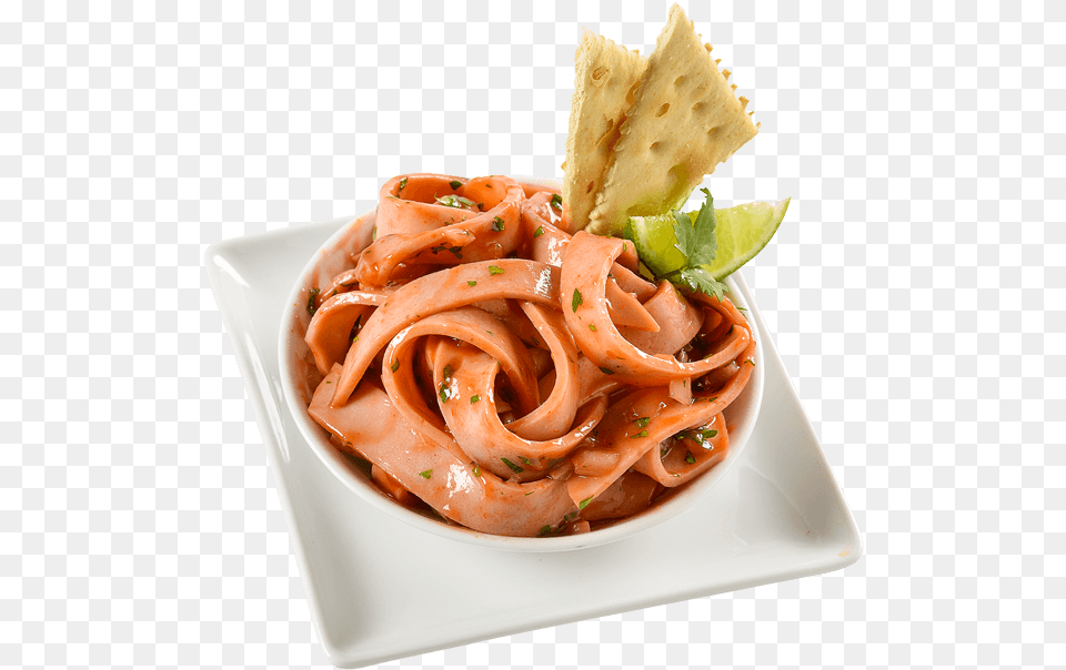 Ceviche De Mortadela Fettuccine, Food, Food Presentation, Pasta, Sandwich Free Png Download