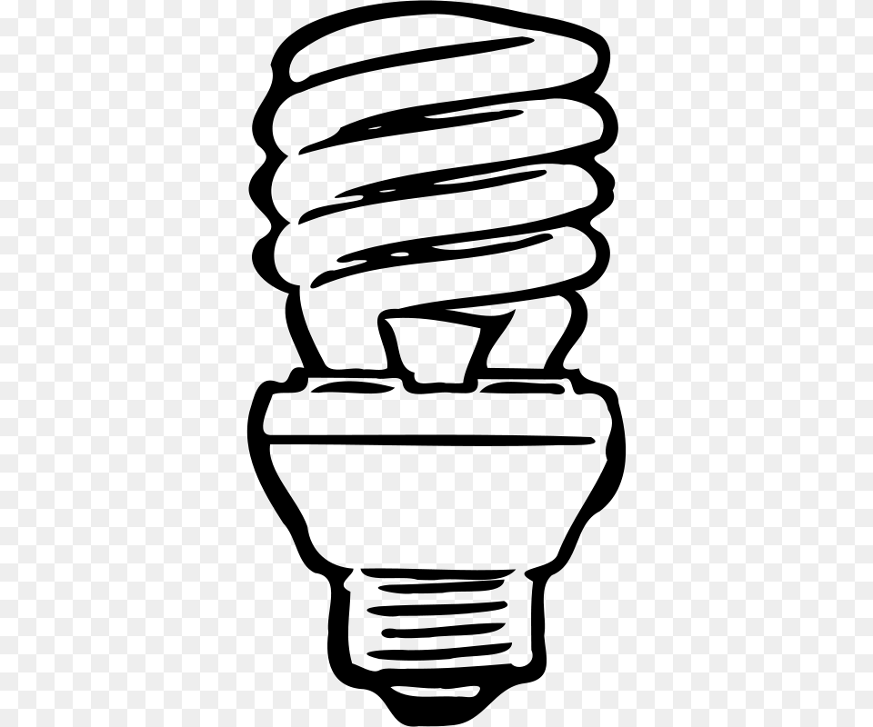 Cfl Light Bulb Clip Art, Gray Free Png Download