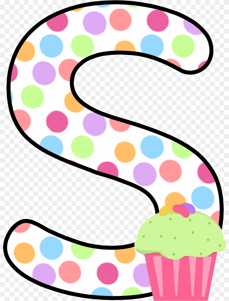 Ch B Alfabeto Cupcake Letter S Clip Art, Number, Symbol, Text, Cream Free Transparent Png